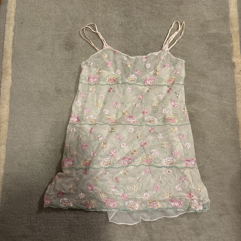 Floral Embroidered Slip Dress